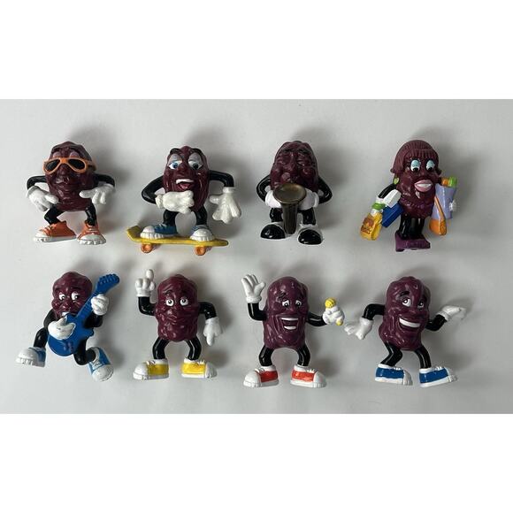 California Raisins Figures lot of 8 Vintage 1987, 1988, and 2001 - Picture 1 of 16